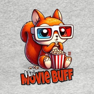 Mini Movie Buff Graphic Tee for Kids | Cartoon Squirrel T-Shirt